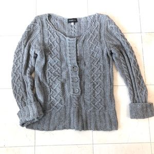 Patrizia Pepe Grey cable cashmere sweater, Italian